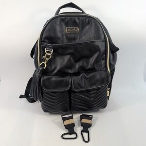 Itzy Ritzy Jetsetter Black Boss Backpack Diaper Bag Changing Pad Large Insulated